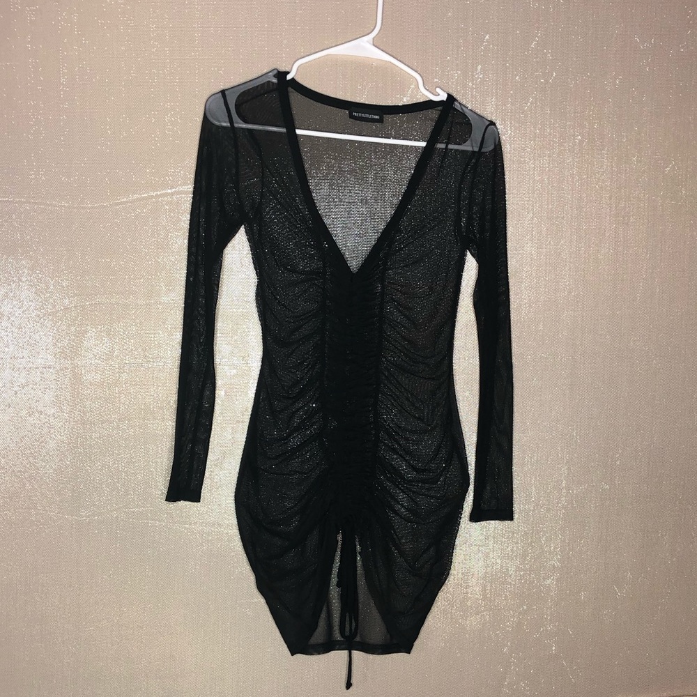 Prettylittlething Sheer Kim K inspired dress